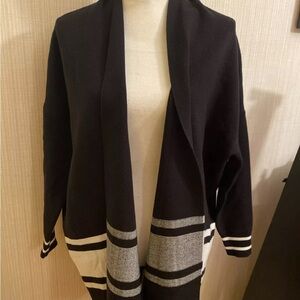 Anthropologie NVLT Pippa Open Cardigan Black White Small